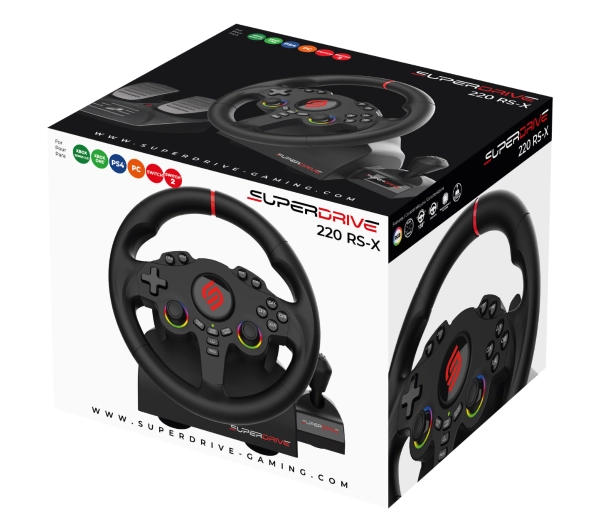 Subsonic SuperDrive 220 RS-X z pedałami do PC, Xbox, PS4, Switch, Switch 2 - Kup na Raty - RRSO 0%