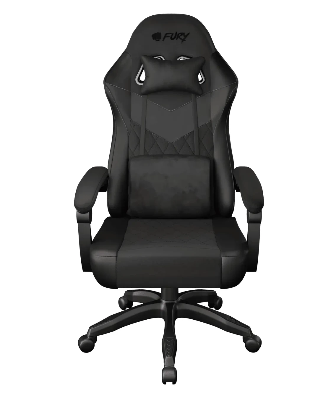 Fotel Fury Shinai S2 Gamingowy do 120kg ECO Skóra Tkanina Czarny