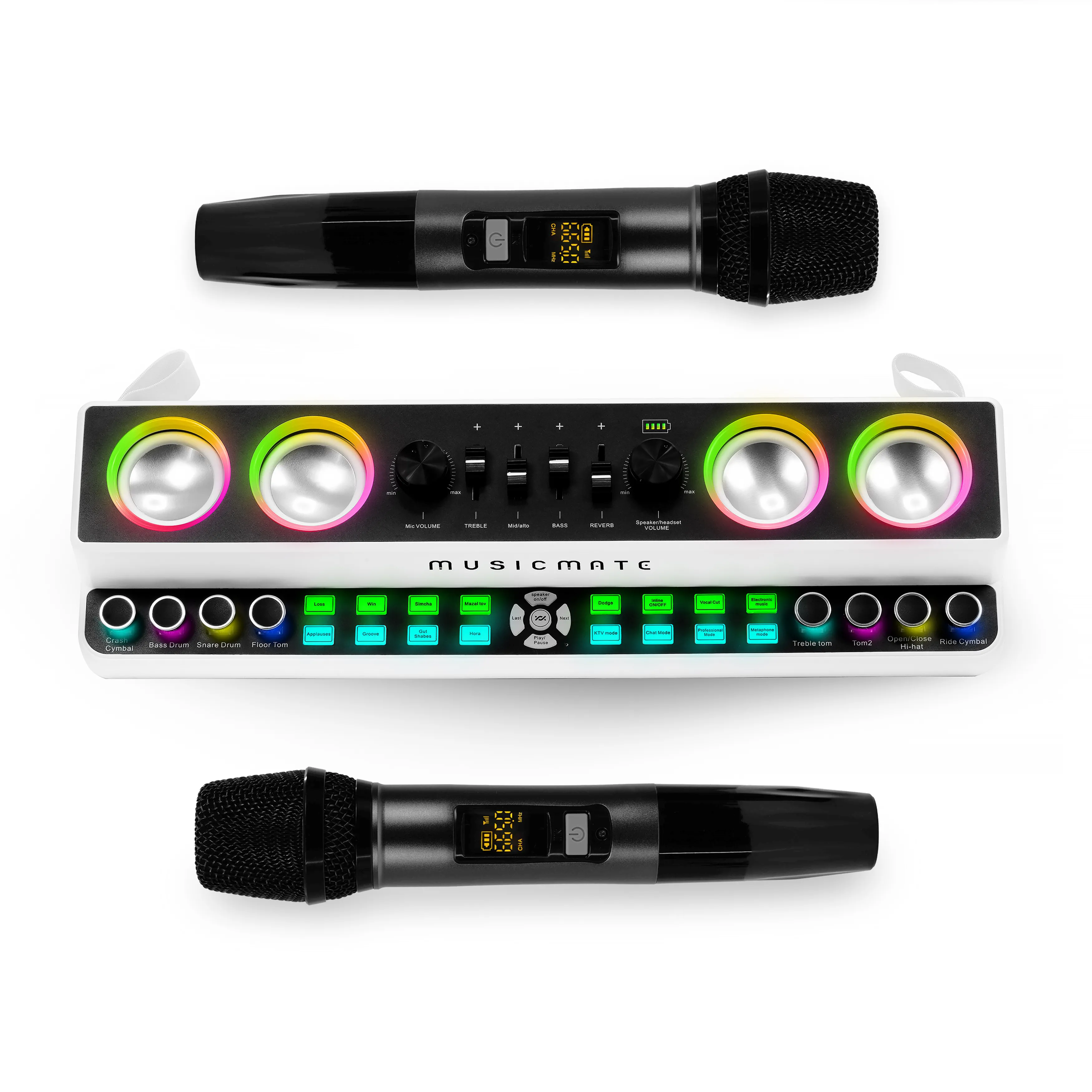 Zestaw karaoke Musicmate MM-SC600 SonicPulse 40W Bluetooth Czarno-biały