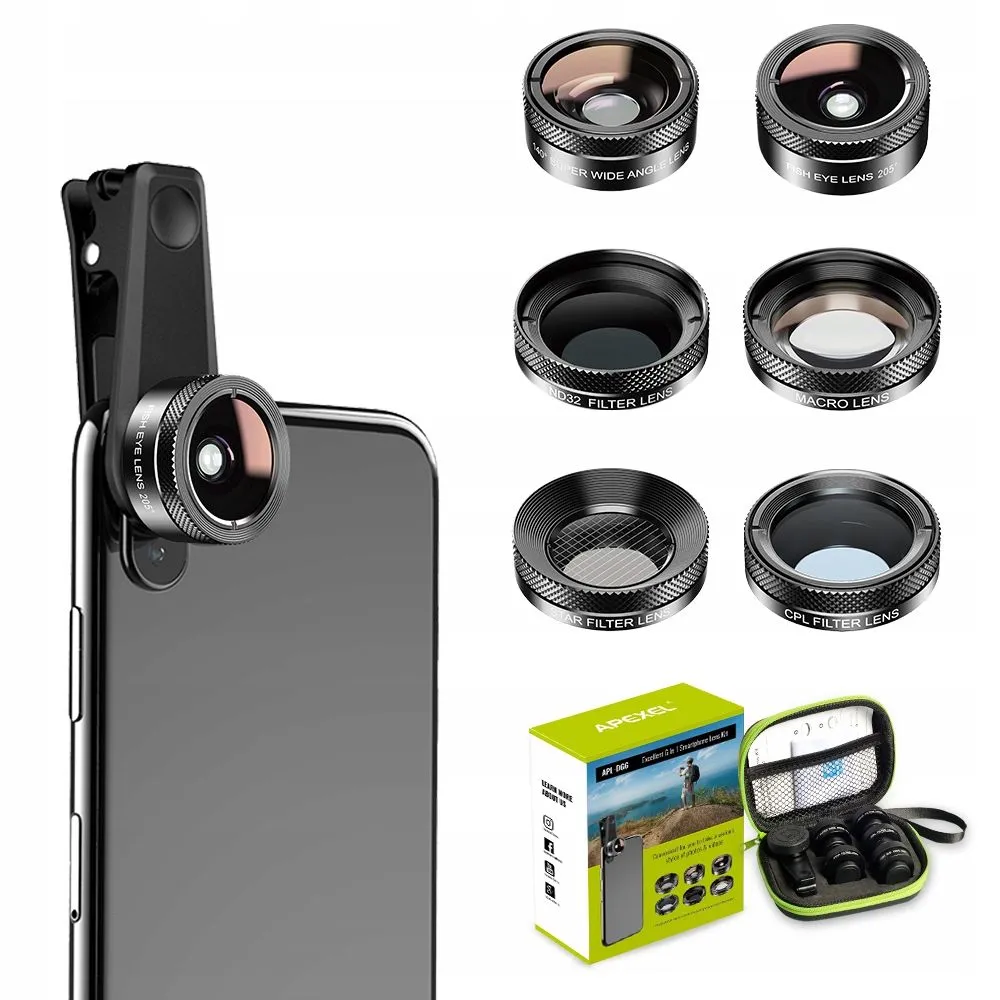 Obiektyw Apexel 6w1 Filtr Makro 25x / A