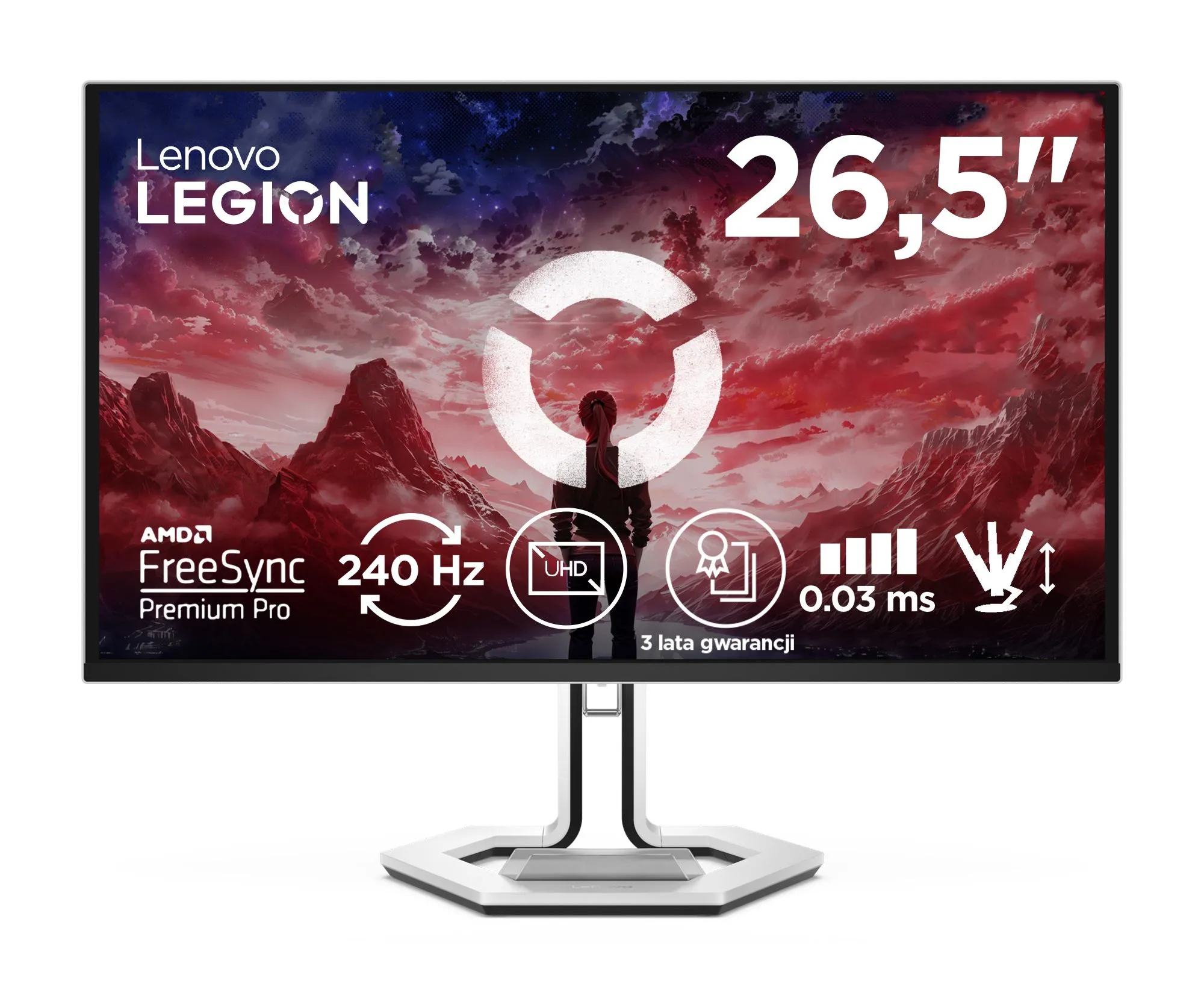 Monitor Lenovo Legion Pro 27UD-10 (68C5GAC4EU) 26,5" 4K QD-OLED 240Hz 0,03ms Gamingowy