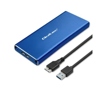 Qoltec 51832 M.2 SSD SATA NGFF USB 3.0 Super speed 5Gb/s Niebieski