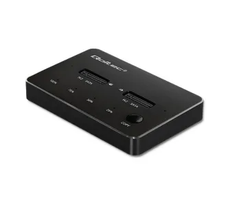 Stacja dokująca Qoltec 50310 do Dysków 2x SSD M.2 SATA NGFF USB typ C Czarny
