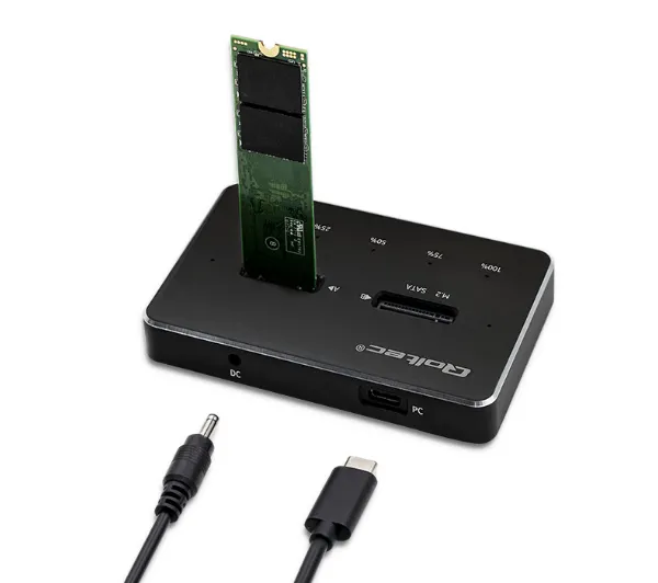 Qoltec 50310 do Dysków 2x SSD M.2 SATA NGFF USB typ C Czarny