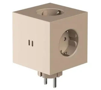 Rozgałęziacz Avolt Square 2 3 gniazda 2x USB-C Beżowy