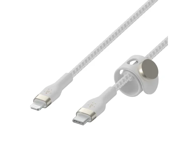 Kabel USB-C - Lightning BELKIN Braided Silicone 2m Biały