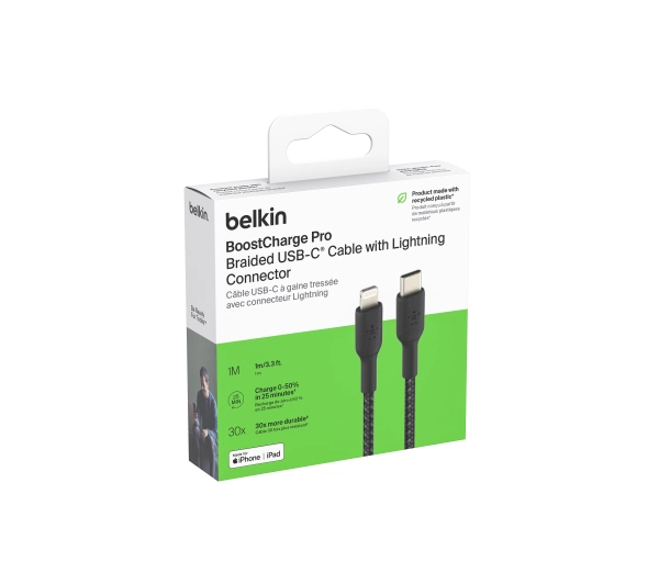 Belkin BoostCharge USB-C do Lightning 1m Czarny