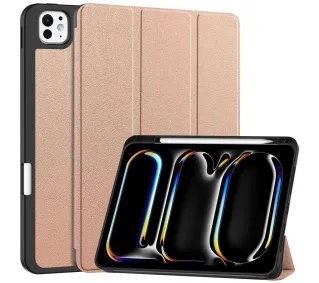 Bizon Case Tab Lizard z klapką do iPad Pro 11" 2025 / 2024 Różowozłoty