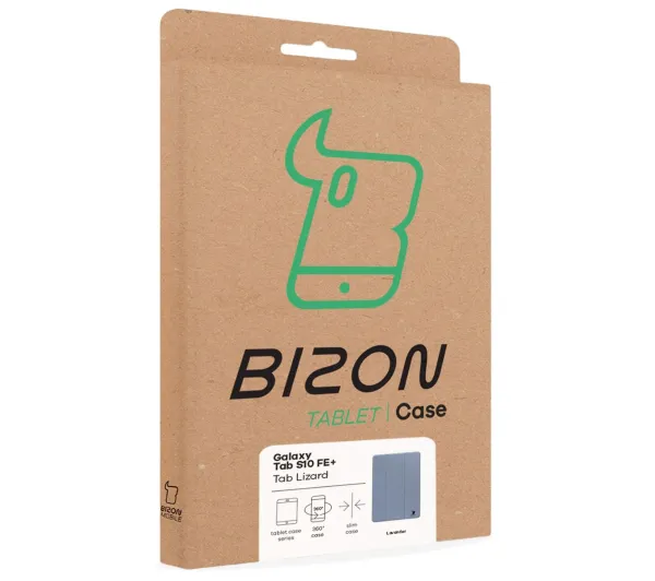 Bizon Case Tab Lizard z klapką do Samsung Galaxy Tab S10 FE Plus Lawendowy