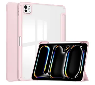 Bizon Case Tab Clear Matt z klapką do iPad Air 13 2025 / 2024 Różowy