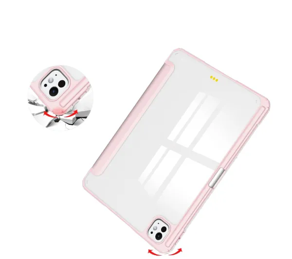 Bizon Case Tab Clear Matt z klapką do iPad Air 13 2025 / 2024 Różowy