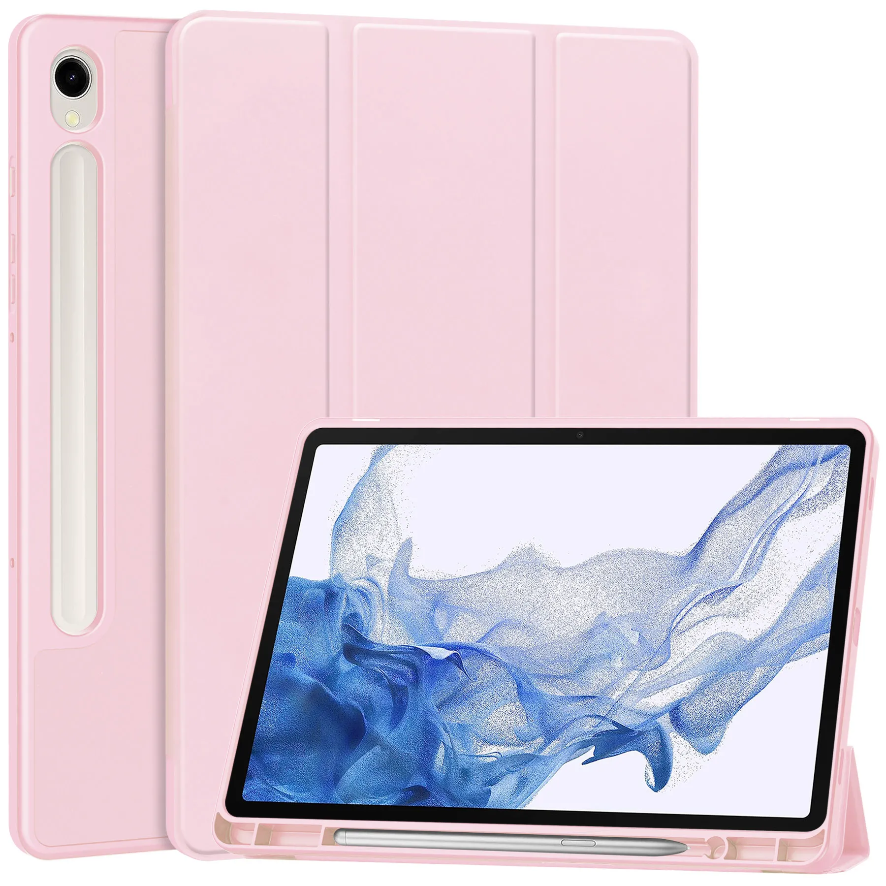 Etui na tablet Bizon Case Tab Lizard z klapką do Samsung Galaxy Tab S9 Różowy