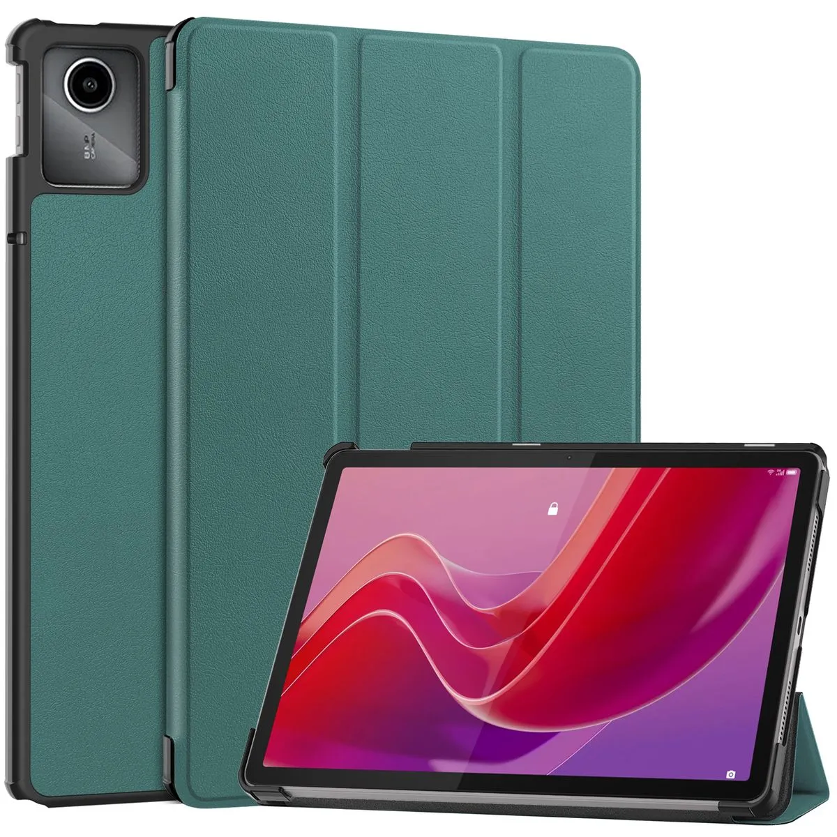 Etui na tablet Bizon Case Tab Croc z klapką do Lenovo Tab M11 Ciemnozielony