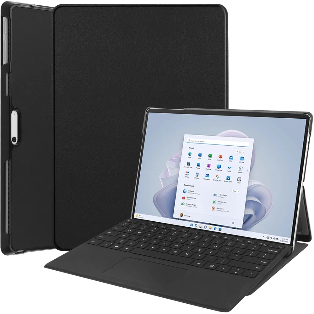 Etui na tablet Bizon Case Tab Croc z klapką do Microsoft Surface Pro 11 / 10 / 9 Czarny
