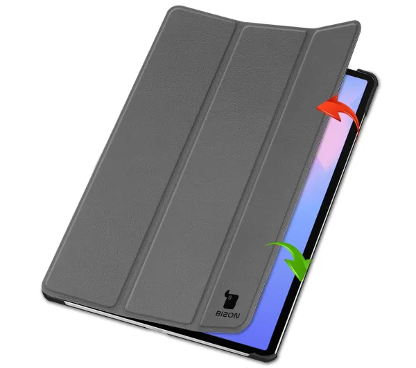 Bizon Case Tab Croc z klapką do Samsung Galaxy Tab S10 FE Plus Szary