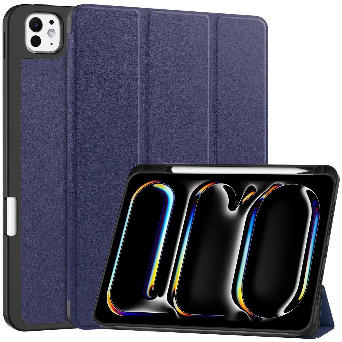 Etui na tablet Bizon Case Tab Lizard z klapką do iPad Pro 11" 2025 / 2024 Granatowy