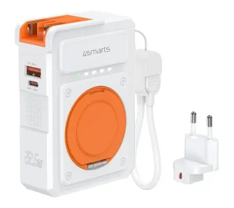 Powerbank 4smarts 6w1 10000mAh 22.5W Qi Wbudowany kabel USB-C Biały