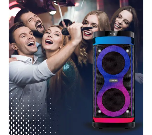 Manta SPK0601B100 ARGOS 100W Bluetooth Mikrofon Karaoke Czarny + Słuchawki MNH02 - ⚡ EURO HIT CENOWY! ⚡ - Kup na Raty - RRSO 0%