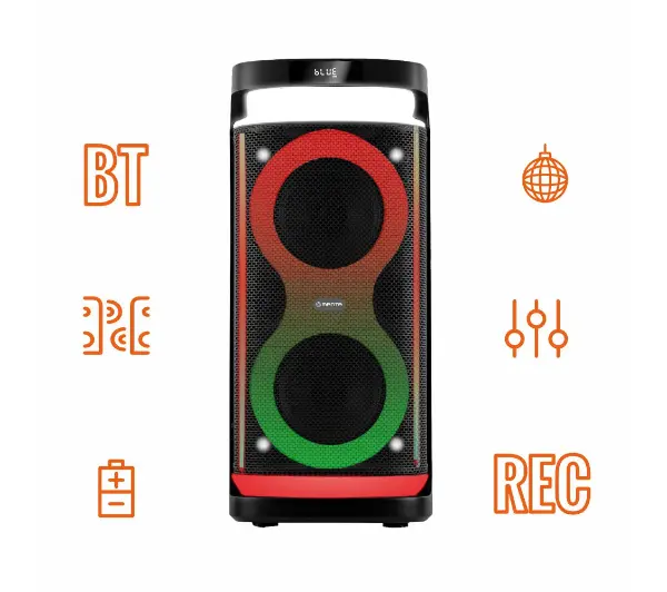 Manta SPK0601B100 ARGOS 100W Bluetooth Mikrofon Karaoke Czarny + Słuchawki MNH02 - ⚡ EURO HIT CENOWY! ⚡ - Kup na Raty - RRSO 0%