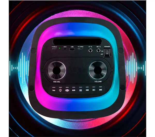 Manta SPK0601B100 ARGOS 100W Bluetooth Mikrofon Karaoke Czarny + Słuchawki MNH02 - ⚡ EURO HIT CENOWY! ⚡ - Kup na Raty - RRSO 0%