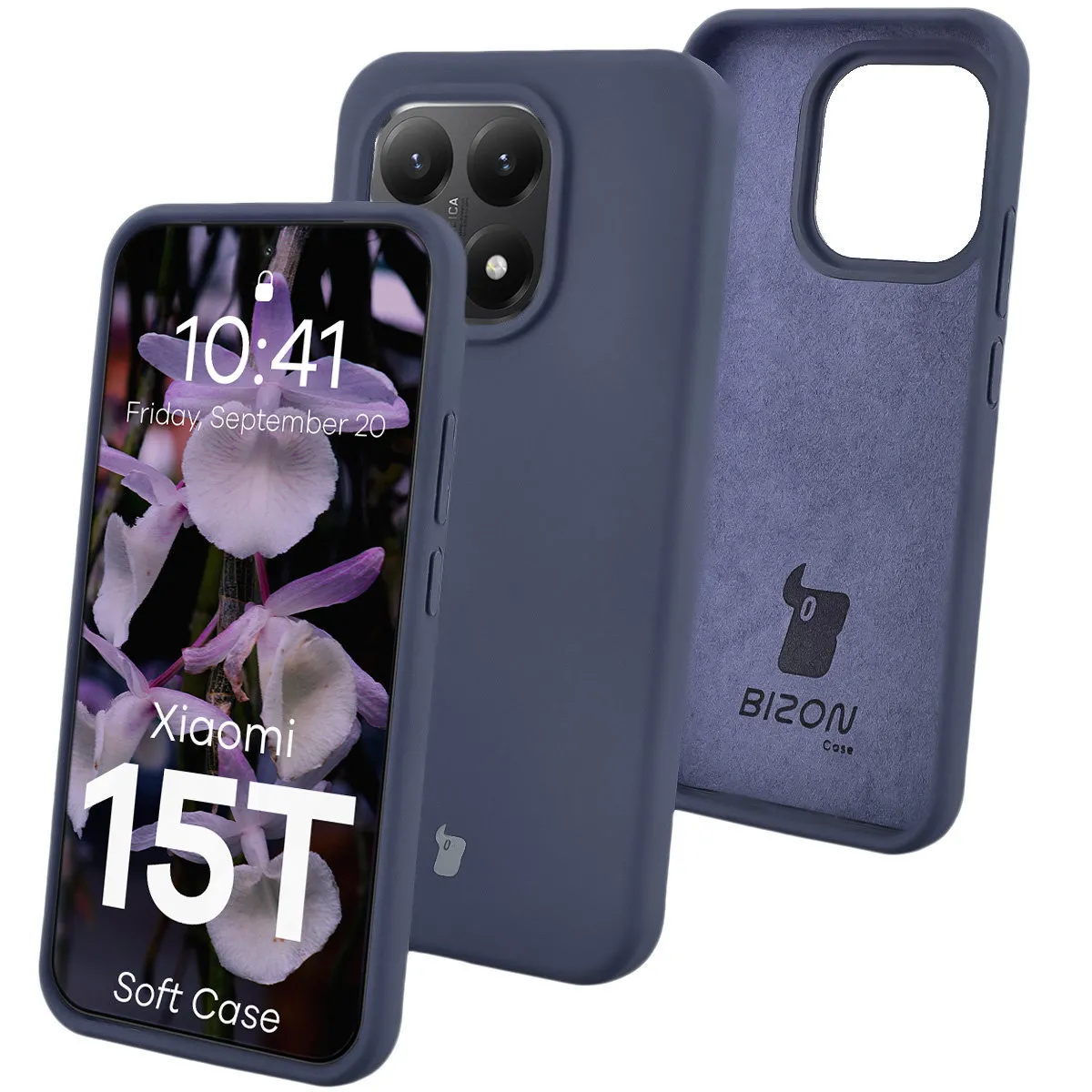 Etui Bizon Soft Case do Xiaomi 15T Ciemnoniebieski