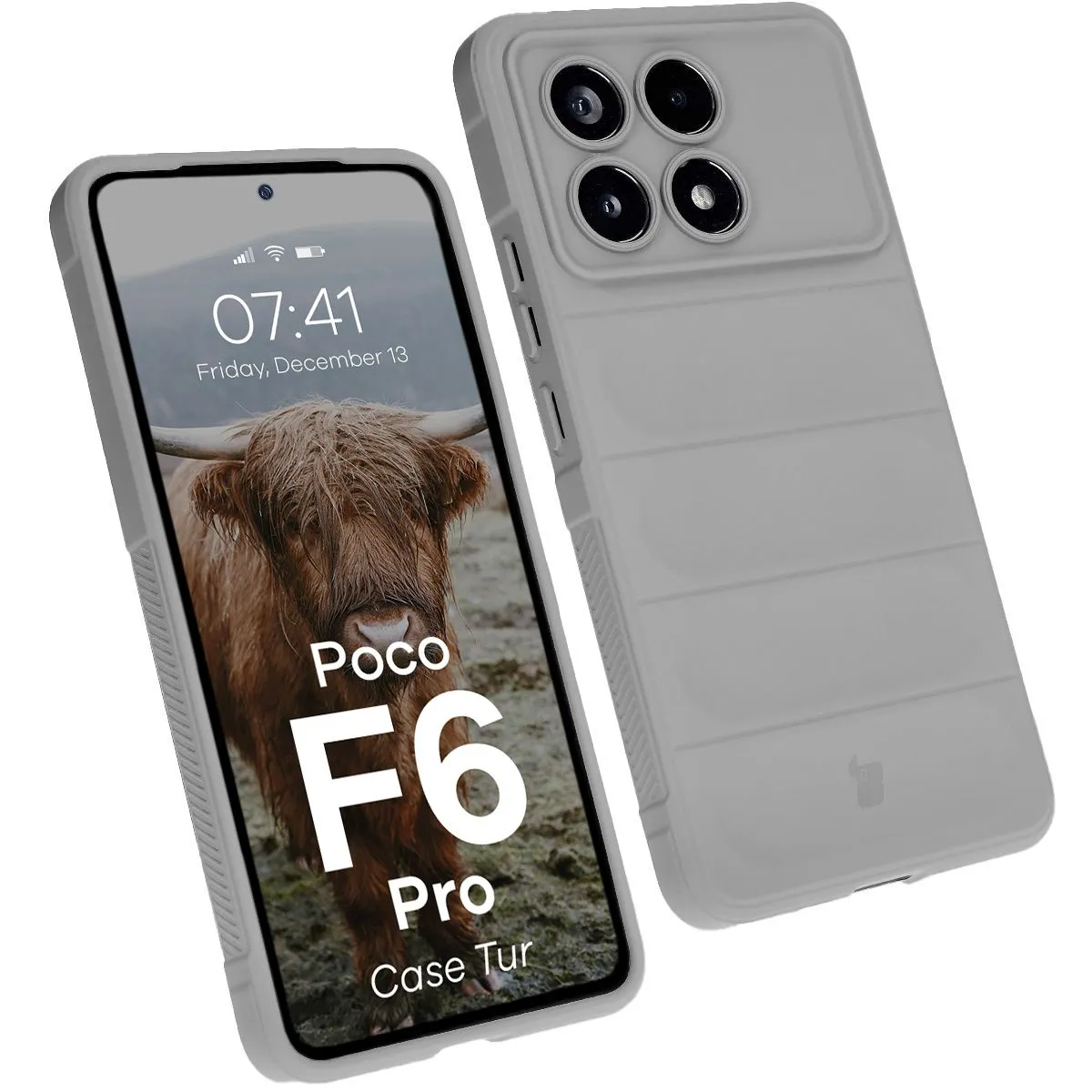 Etui Bizon Tur do Xiaomi Poco F6 Pro Jasnoszary