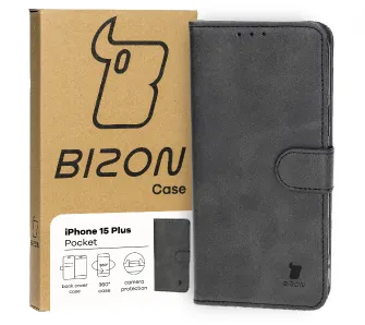 Etui Bizon Pocket do Apple iPhone 15 Plus Czarny