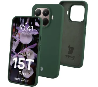Etui Bizon Soft Case do Xiaomi 15T Pro Ciemnozielony