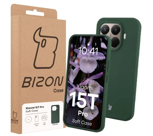 Bizon Soft Case do Xiaomi 15T Pro Ciemnozielony