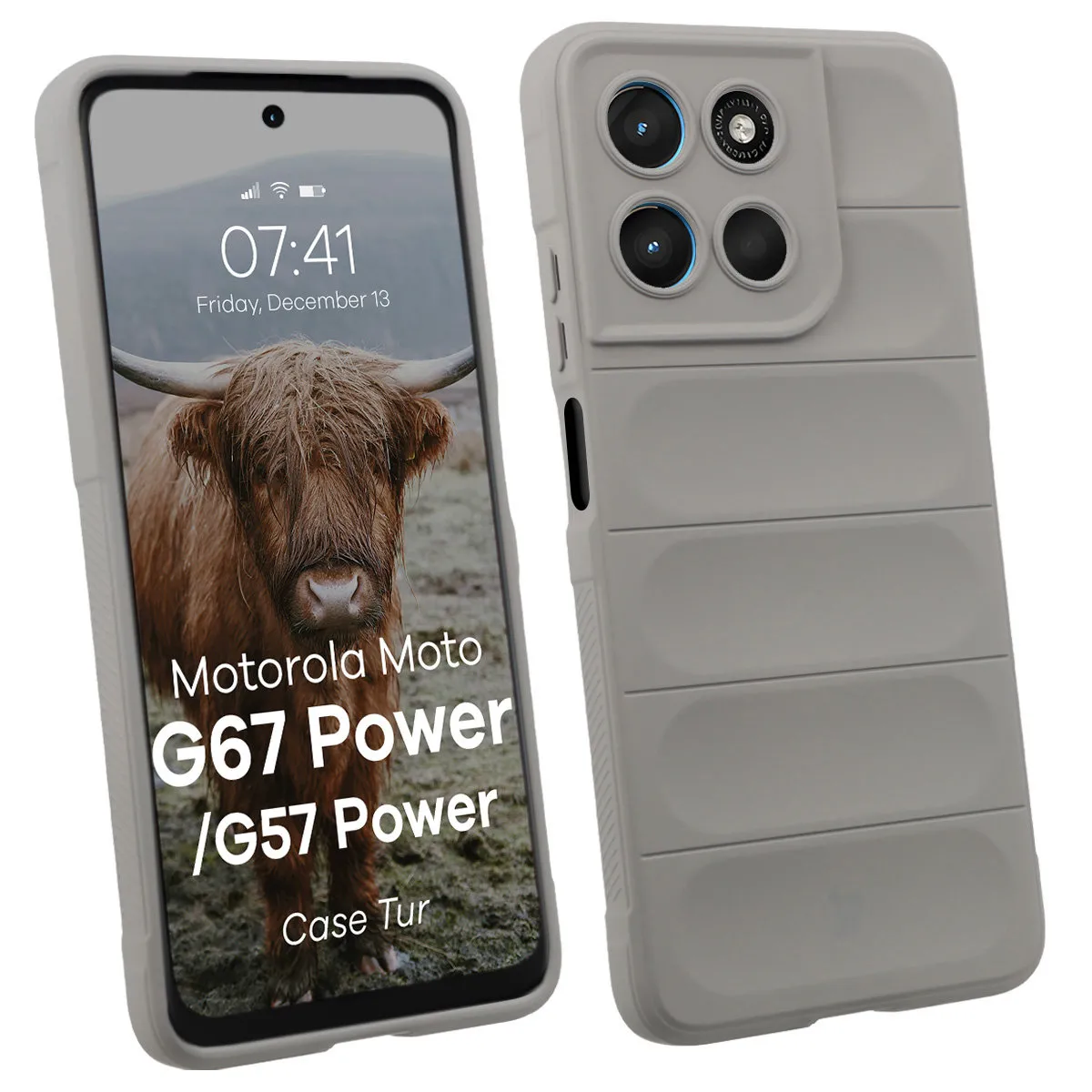 Etui Bizon Tur do Motorola Moto G57 Power / Motorola Moto G67 Power Jasnoszary