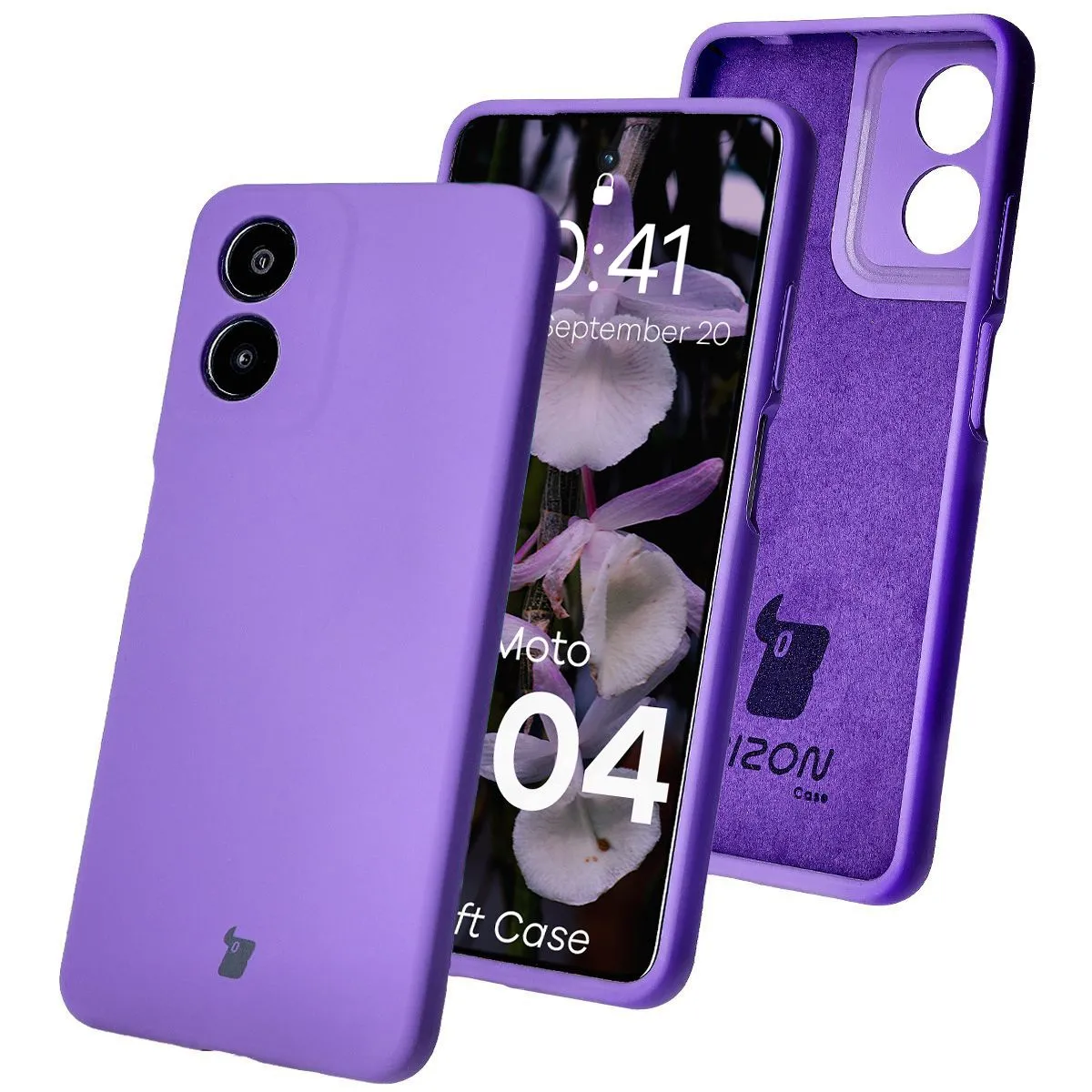 Etui Bizon Bizon Soft Case do Motorola Moto G04 Fioletowy