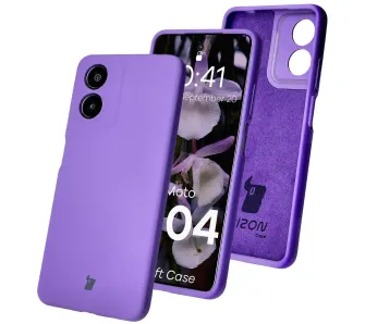 Etui Bizon Bizon Soft Case do Motorola Moto G04 Fioletowy