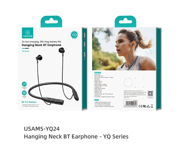 USAMS YQ24 Series Douszne Bluetooth 5.3 Czarny