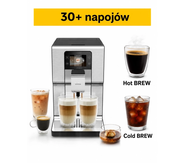 Ekspresy do kawy ciśnieniowe - Krups Intuition Experience Hot&Cold EA879E Kawa mrożona Szerokość 24cm