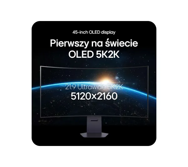LG UltraGear 45GX950A 45" 5K2K WUHD OLED Dual Mode 165Hz/330Hz 0,03ms Zakrzywiony Gamingowy - Kup na Raty - RRSO 0%