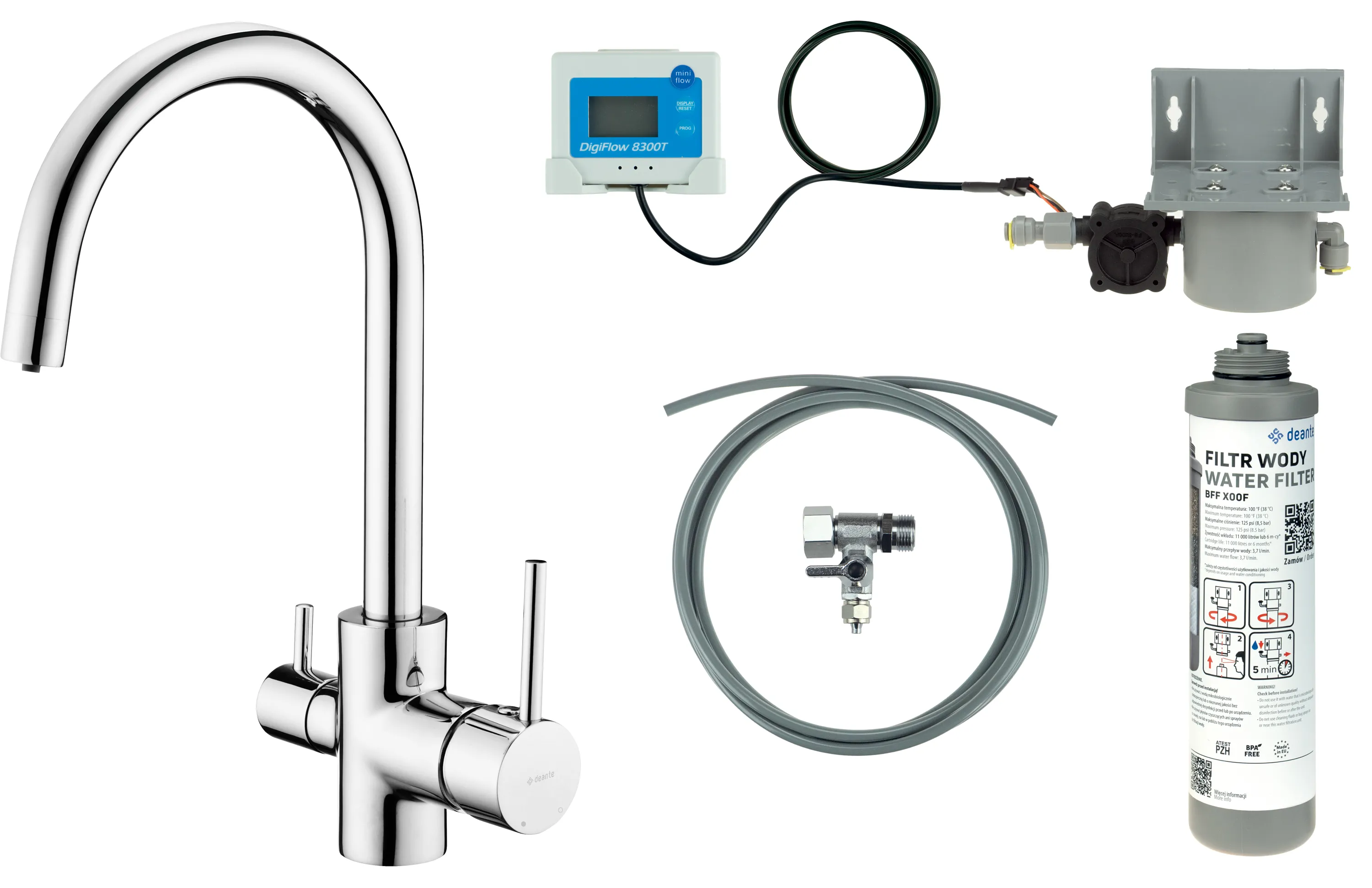 Bateria Deante BCHF064M Chrom Mosiądz