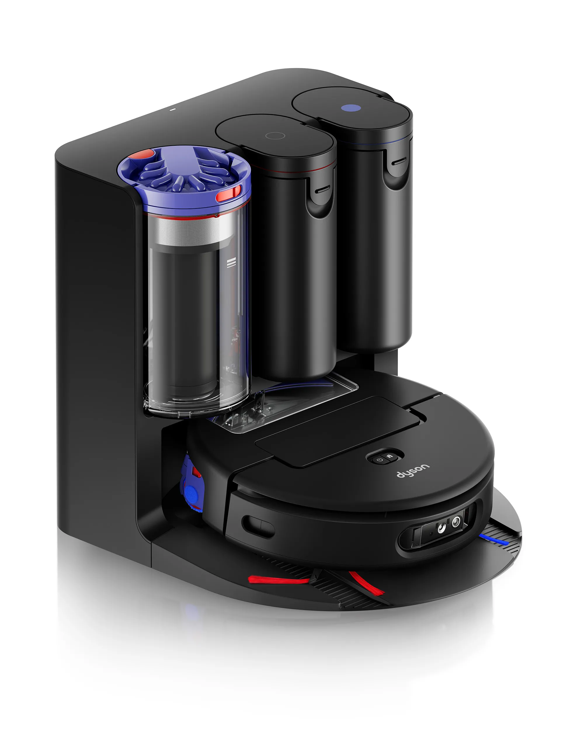 Robot sprzątający Dyson Spot+Scrub Ai Funkcja mopowania Stacja oczyszczająca Tworzenie mapy pomieszczenia 76dB Funkcje AI Czarny