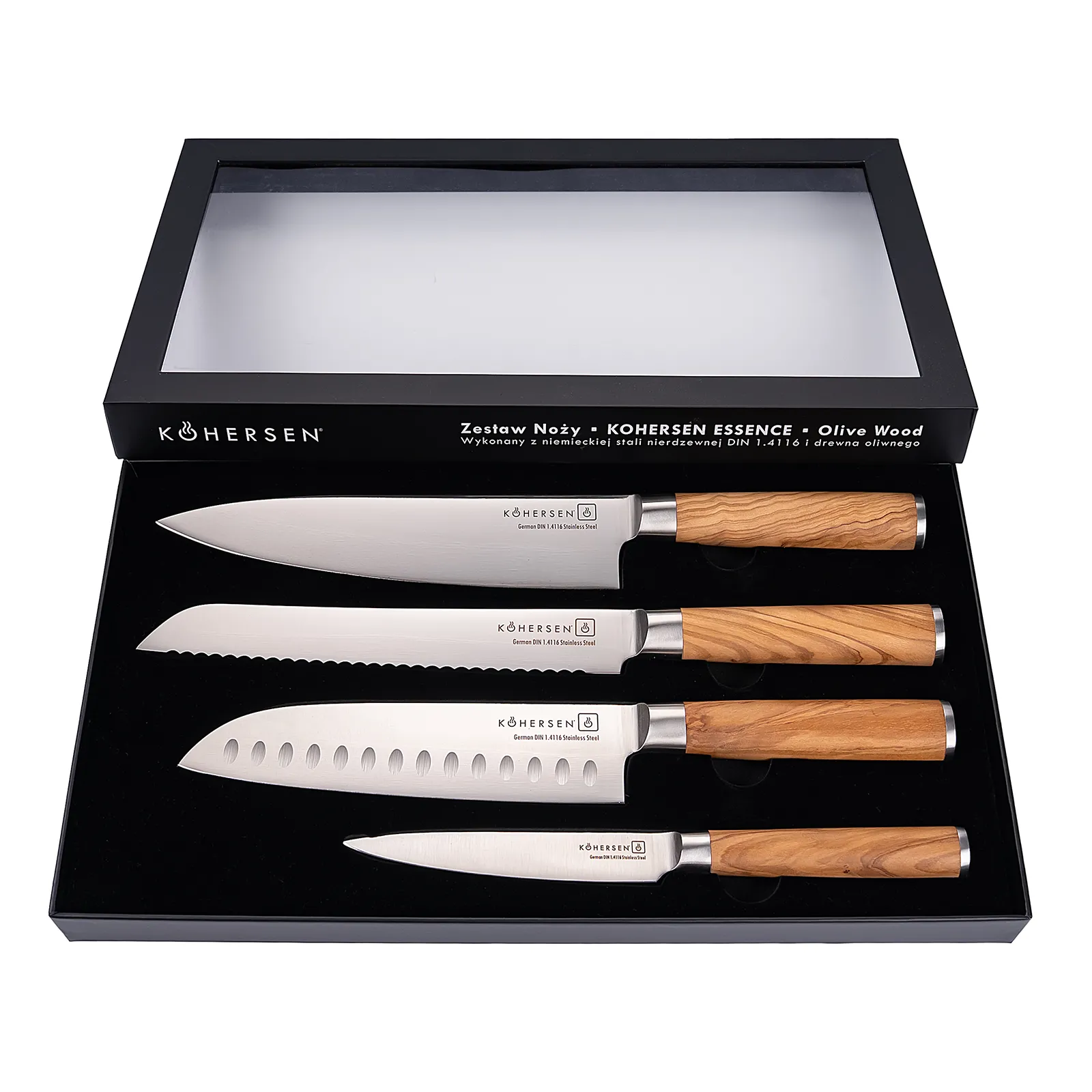 Zestaw noży Kohersen Essence Olive Wood 4 elementy
