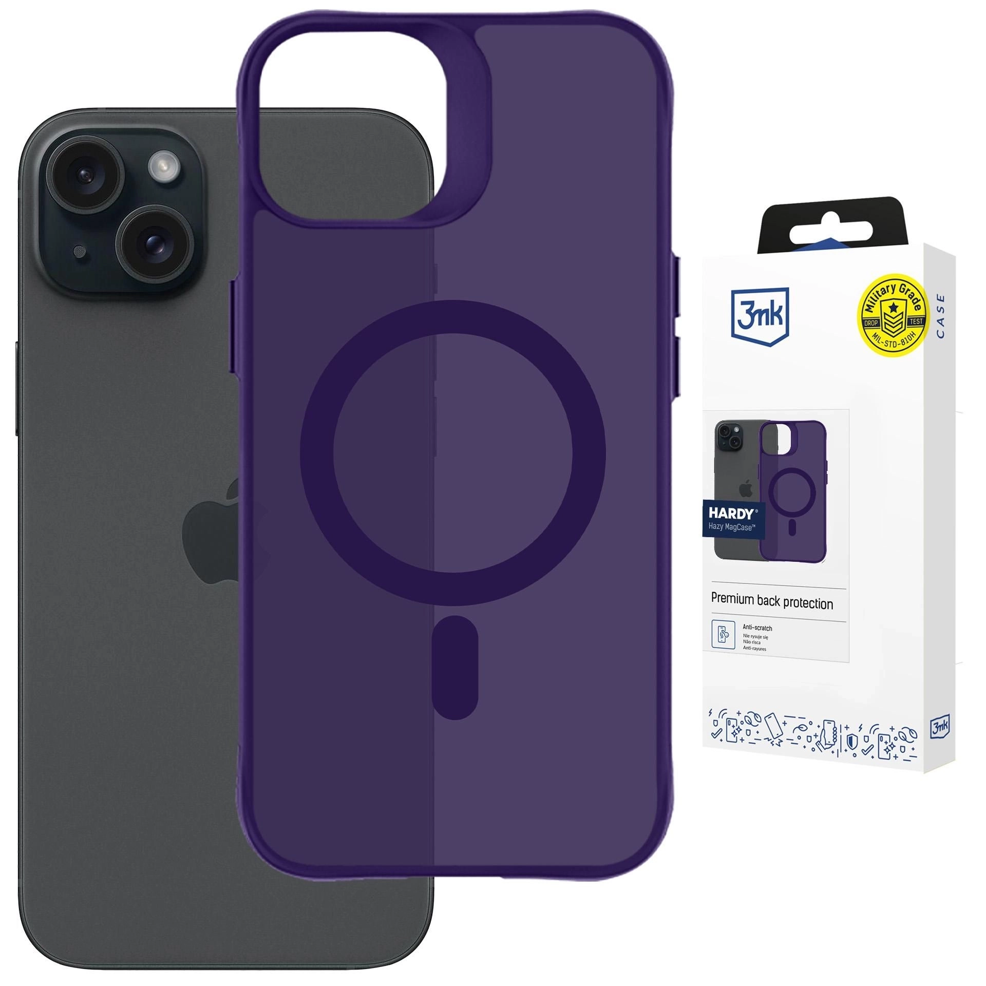Etui 3mk Hardy Hazy MagCase do iPhone 15 Fioletowy
