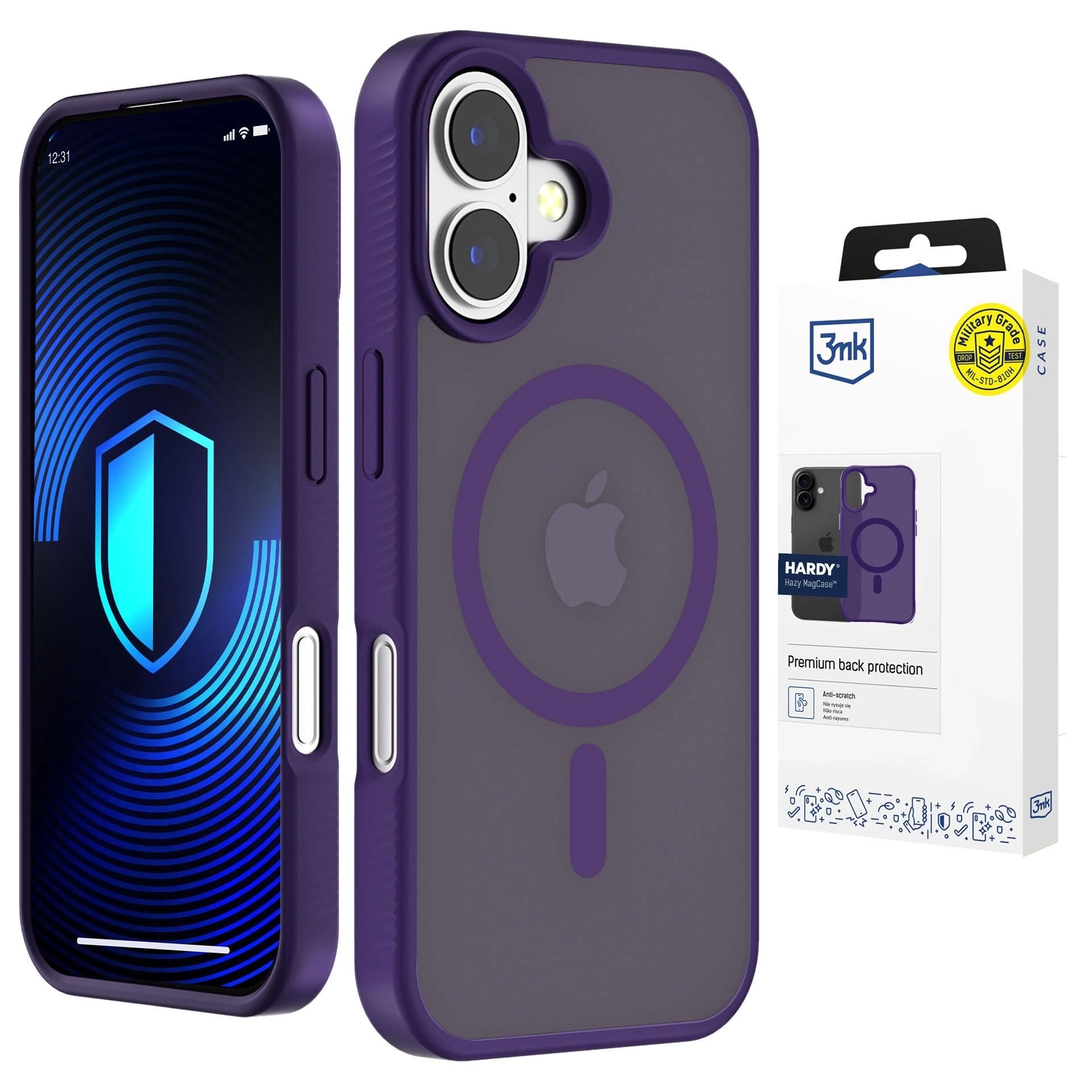 Etui 3mk Hardy Hazy MagCase iPhone 16 Fioletowy