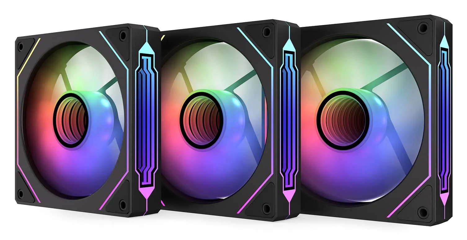 Zestaw wentylatorów Krux Corvus Reverse 120 ARGB 120mm 3szt. Czarny