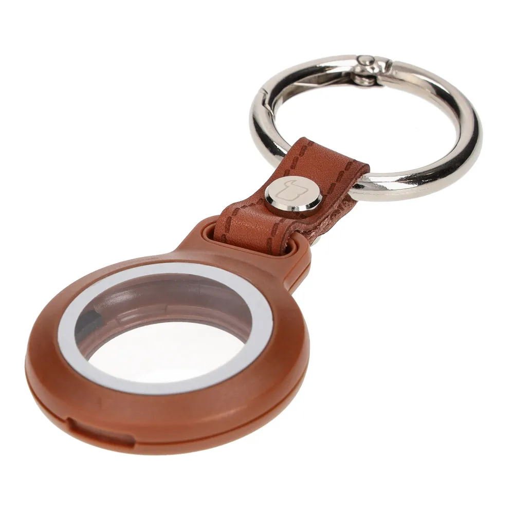 Etui Bizon wodoodporne Case Locator Waterproof do AirTag Brązowy