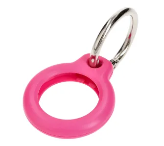 Etui Bizon z kółkiem do kluczy Case Locator Keychain do AirTag Różowy