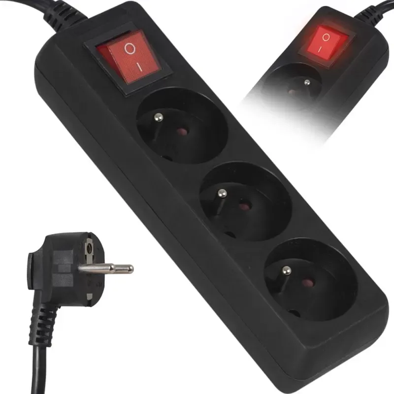 Przedłużacz Vayox VA0305B-3 3 gniazda 3m Czarny