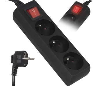 Przedłużacz Vayox VA0305B-3 3 gniazda 3m Czarny