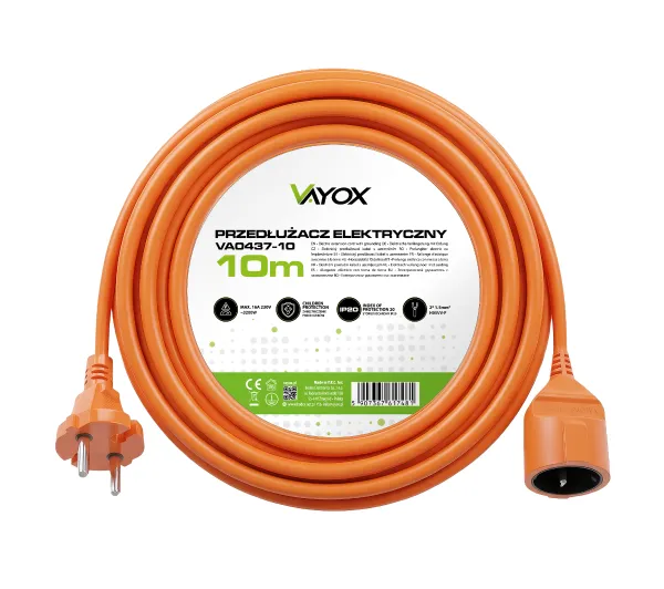 Vayox VA0437-10 1 gniazdo 10m Pomarańczowy