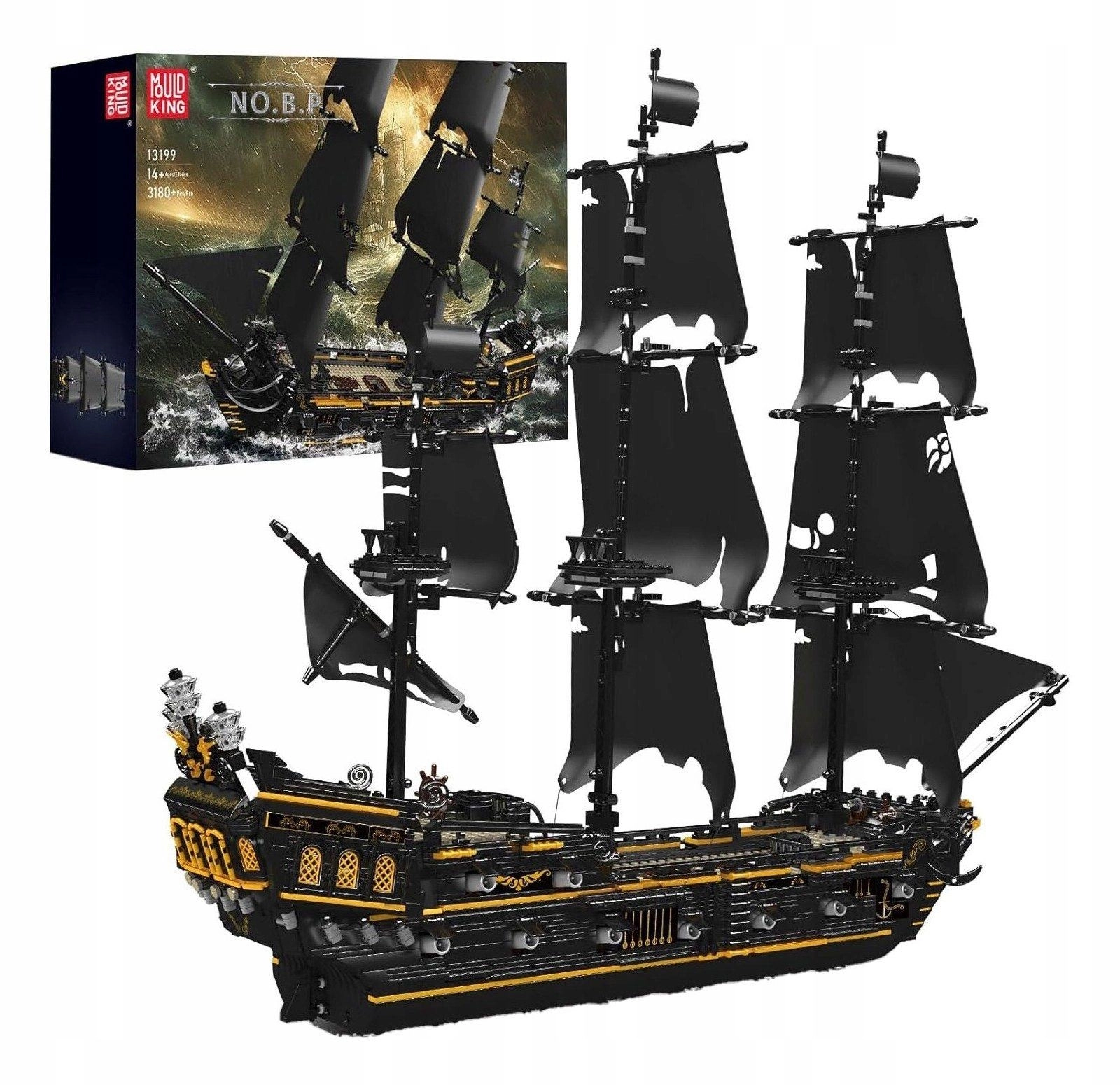 Klocki Mould King Black Pirates Ship 13199 Zestaw klocków z 3180 elementów