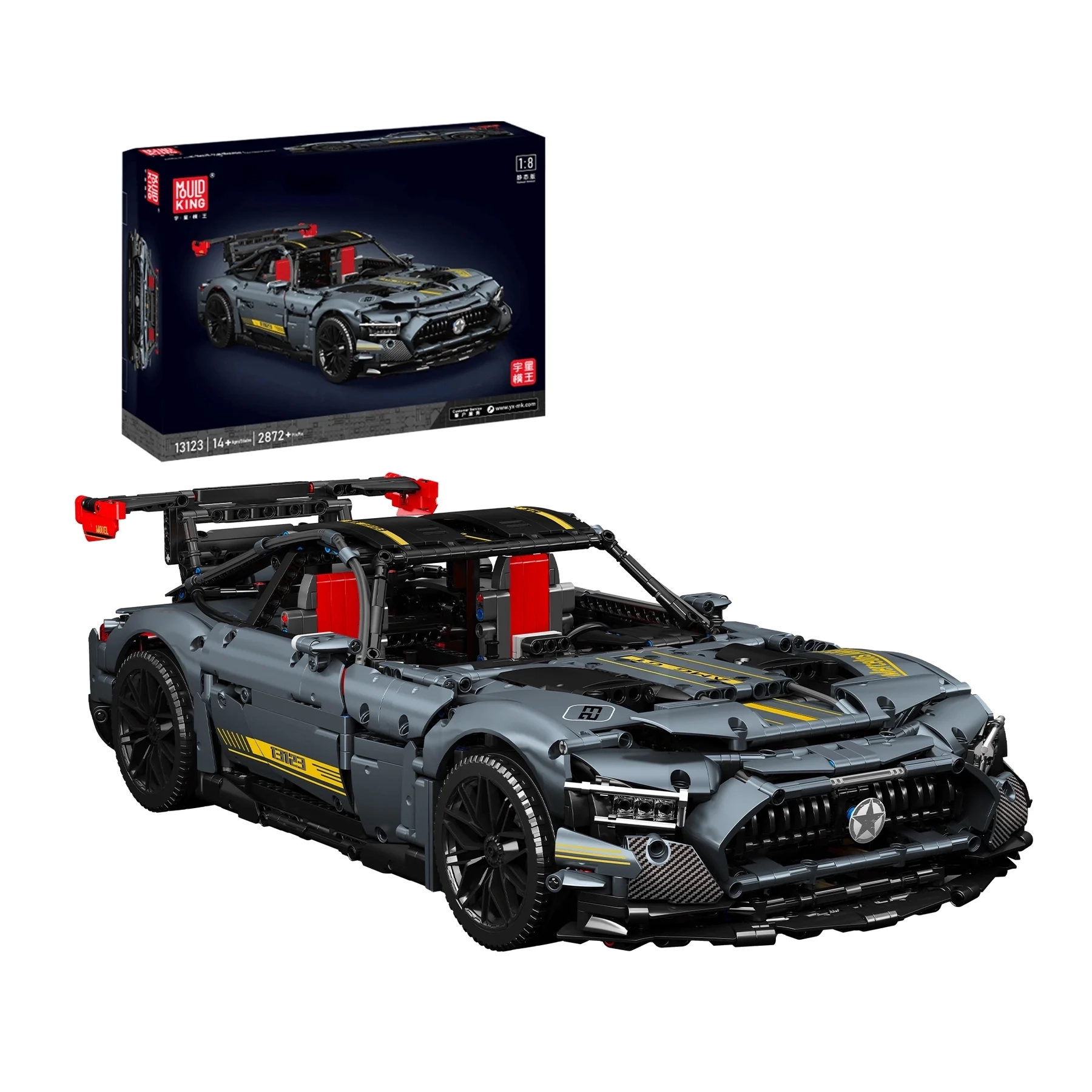 Mould King 13123 AMG GT Shadow Sports Car Zestaw klocków z 2872 ...