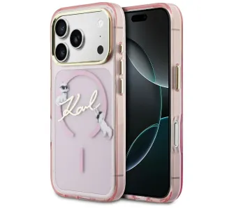 Etui Karl Lagerfeld IML Choupettes Karl Script Logo MagSafe do iPhone 17 Pro Różowy