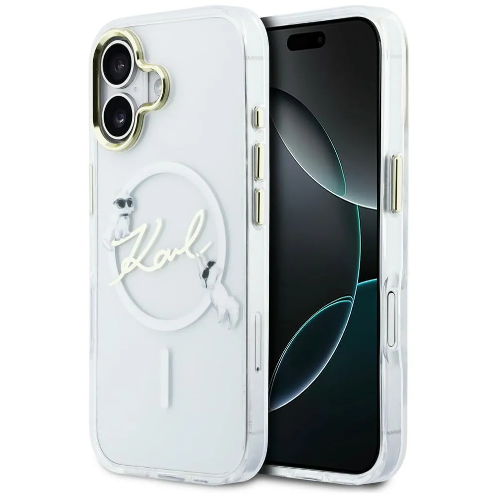 Etui Karl Lagerfeld IML Choupettes Karl Script Logo MagSafe do iPhone 17 Przezroczysty